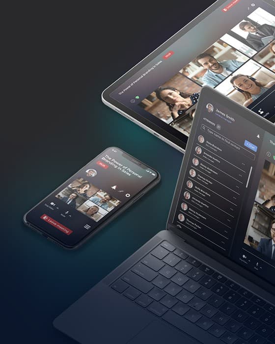 Tablet and phone running a secure video conferencing app