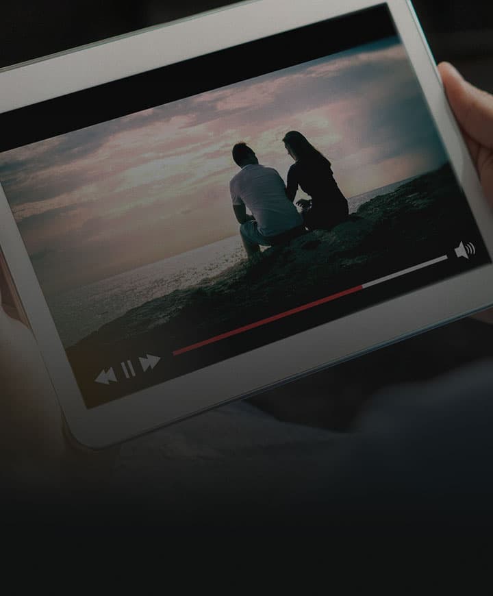 Tablet showing the Global TV app with a video playing