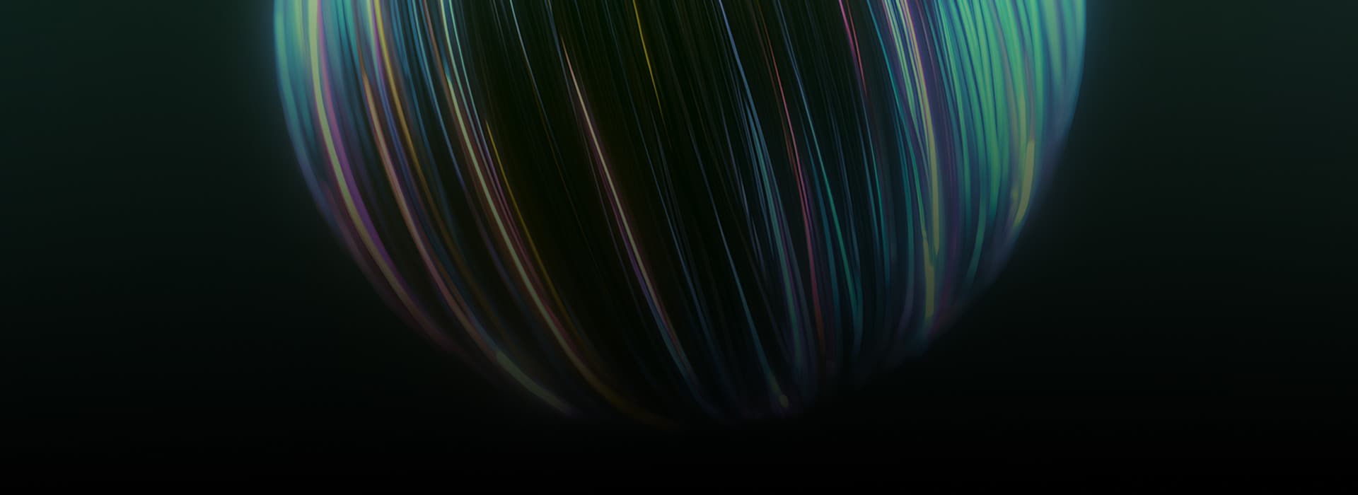Glowing sphere of light lines for AI development services
