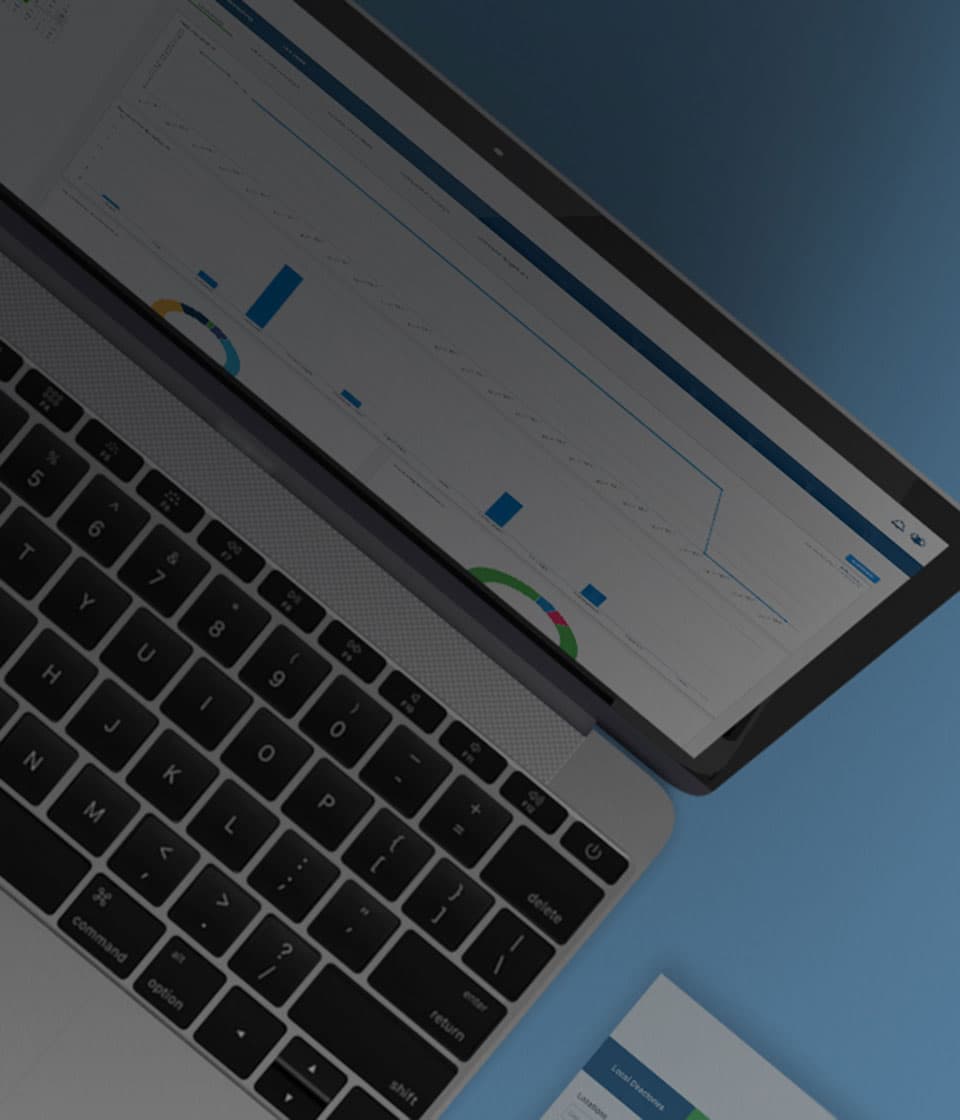 Laptop keyboard and screen for a brand reputation management solution
