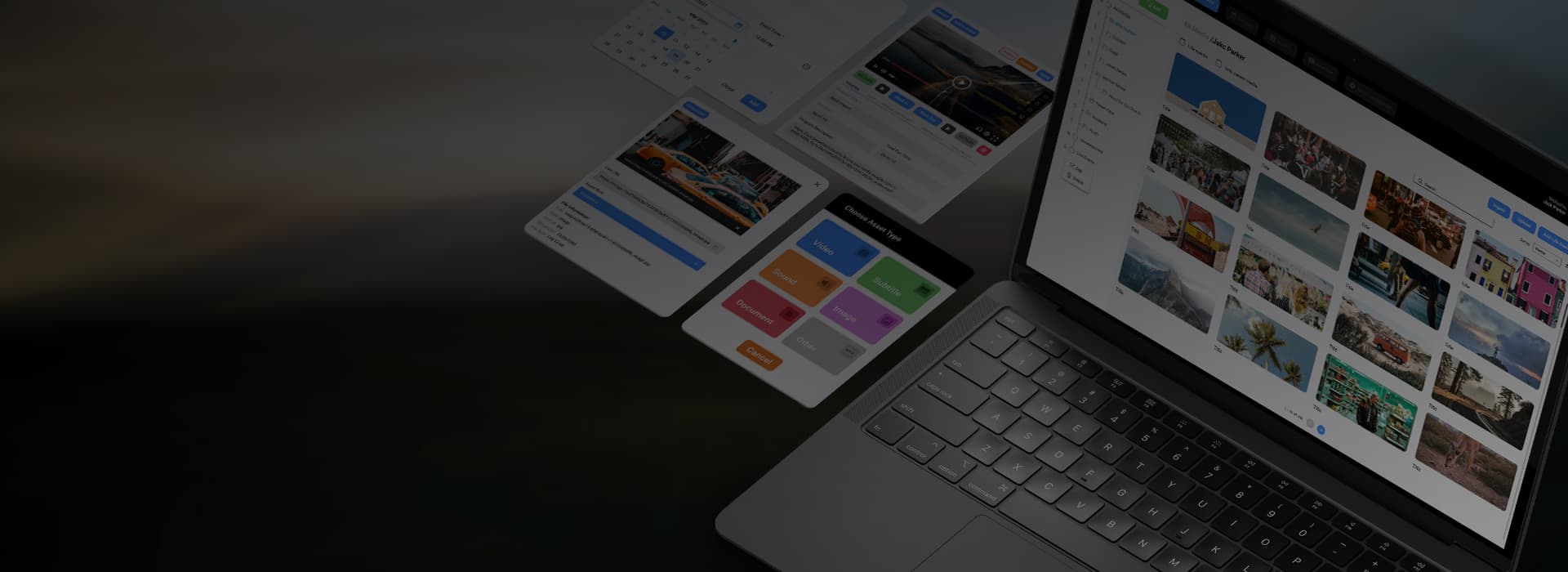 Laptop and tablet showing a video delivery app catalog