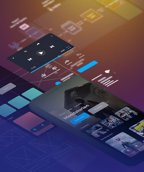 White-label frontend components on a gradient background