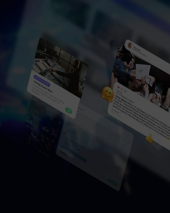 Two-sided commerce platform screens with product listings