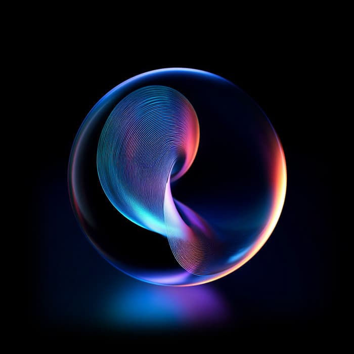Glowing sphere for an AI call center without a human operator