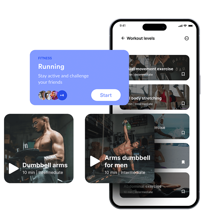 Phone showing a sports EdTech training app