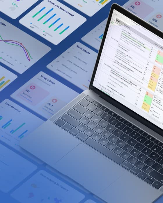 Laptop showing BI dashboards