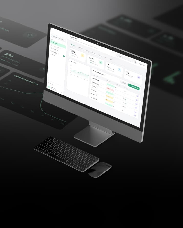 Monitor showing AI customer review analytics