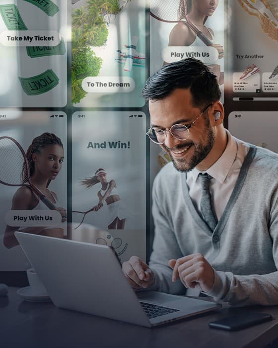 Smiling man at a laptop, cookieless user identity solution