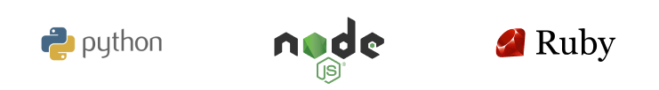 Python, Node.js, Ruby