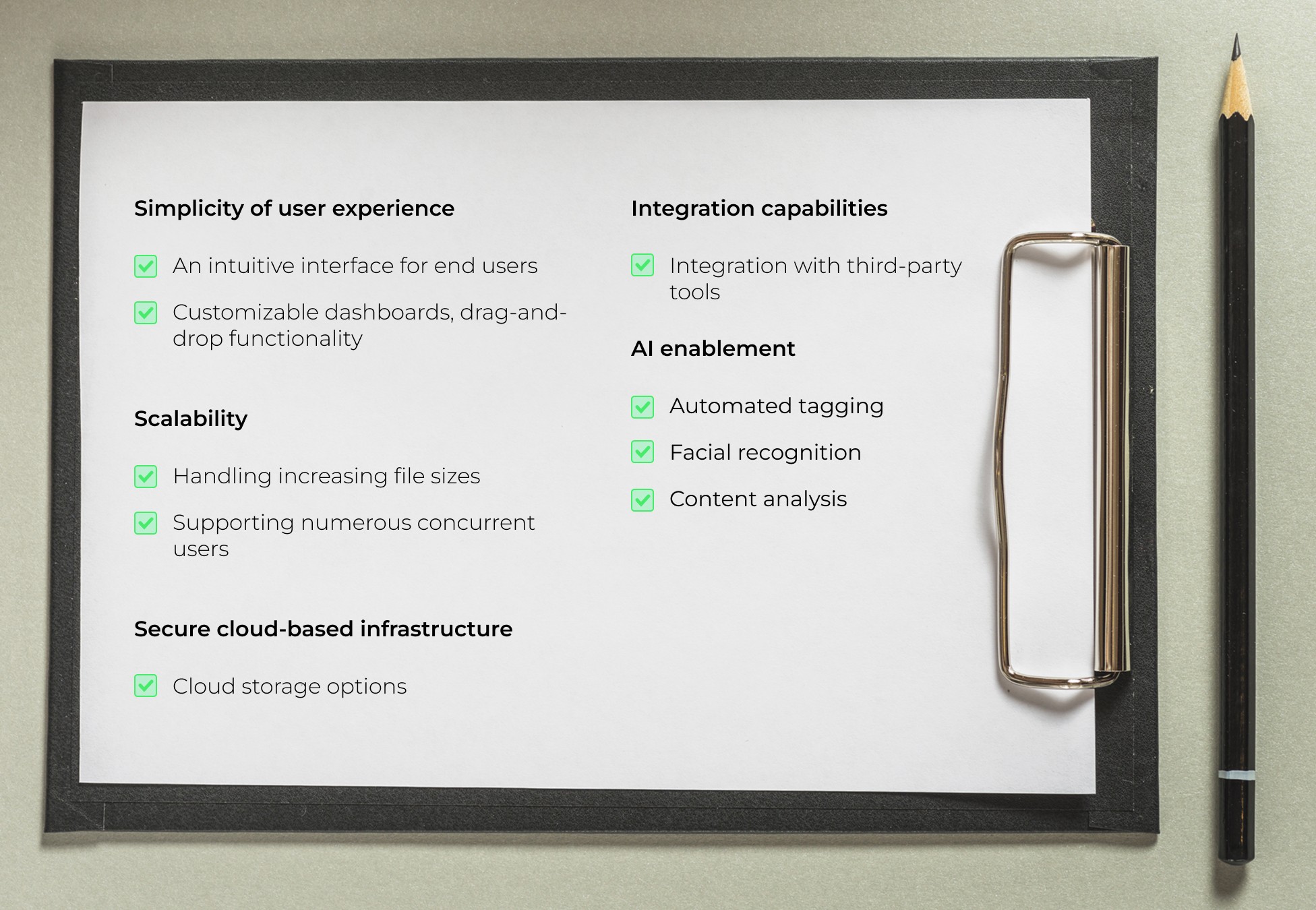 Media asset management software requirements