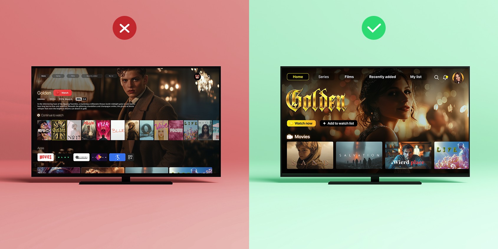 Designing for the big screen: clarity, spacing, and visual stability
