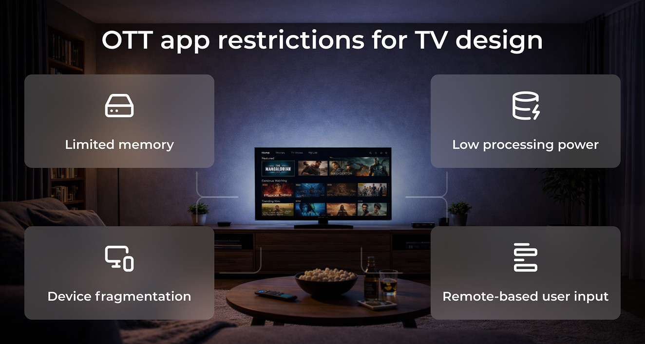 OTT app restrictions for TV design
